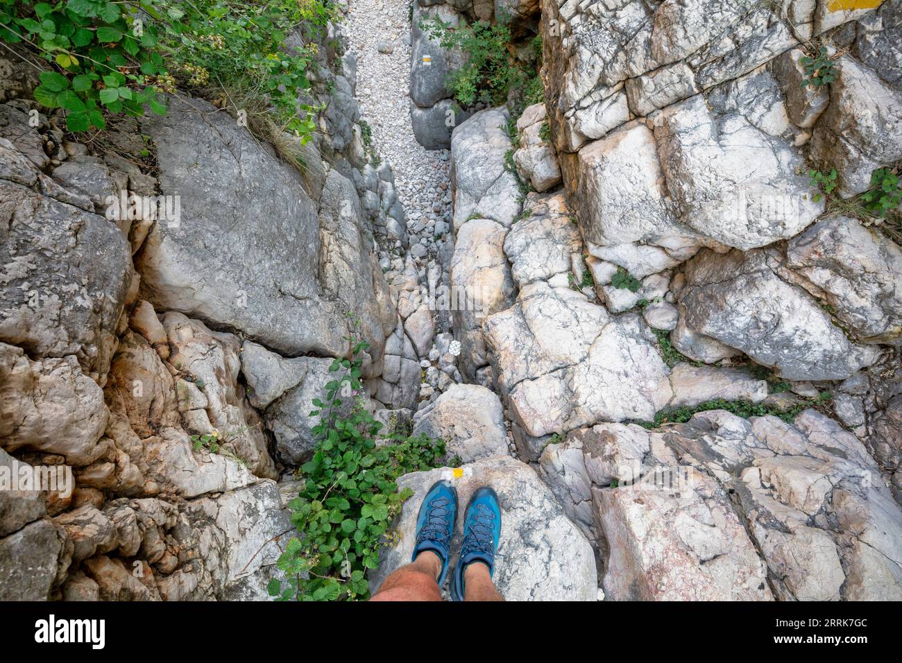 Croatia, Primorje-Gorski Kotar County, Krk island, Baska, the hiking trail along the Vela Vrzenica canyon Stock Photo