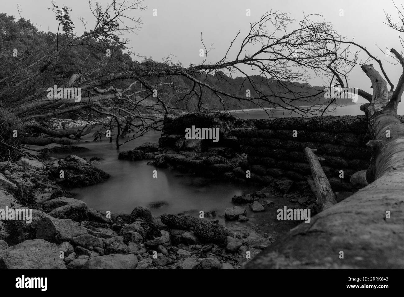View out sea sunset Black and White Stock Photos & Images - Alamy