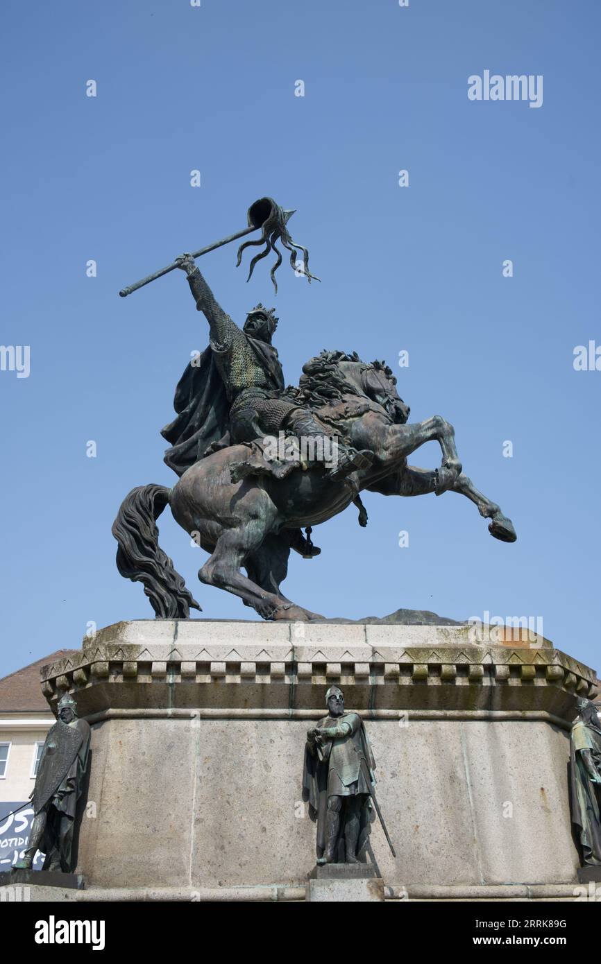 Equestrian statue of William the Conqueror, Falaise France Stock Photo