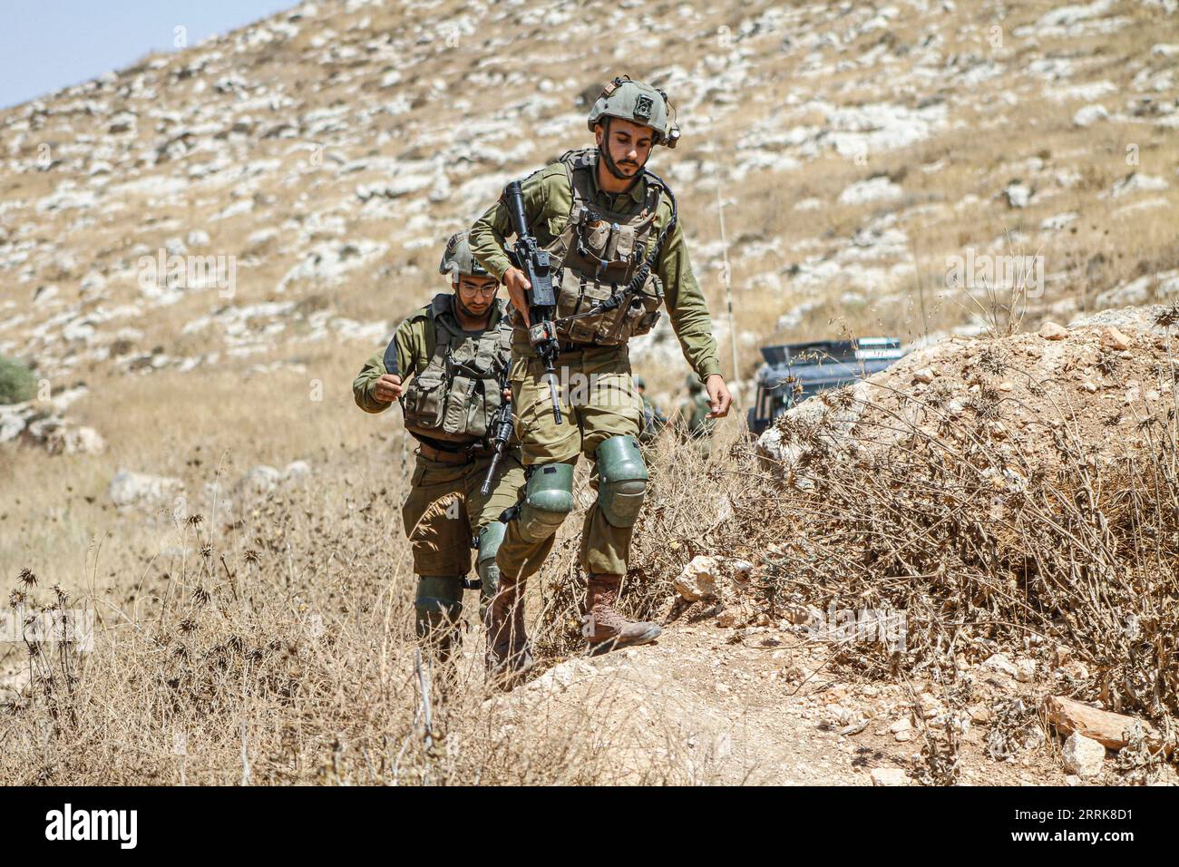 Nablus, Palestine. 08th Sep, 2023. Israeli soldiers take their ...