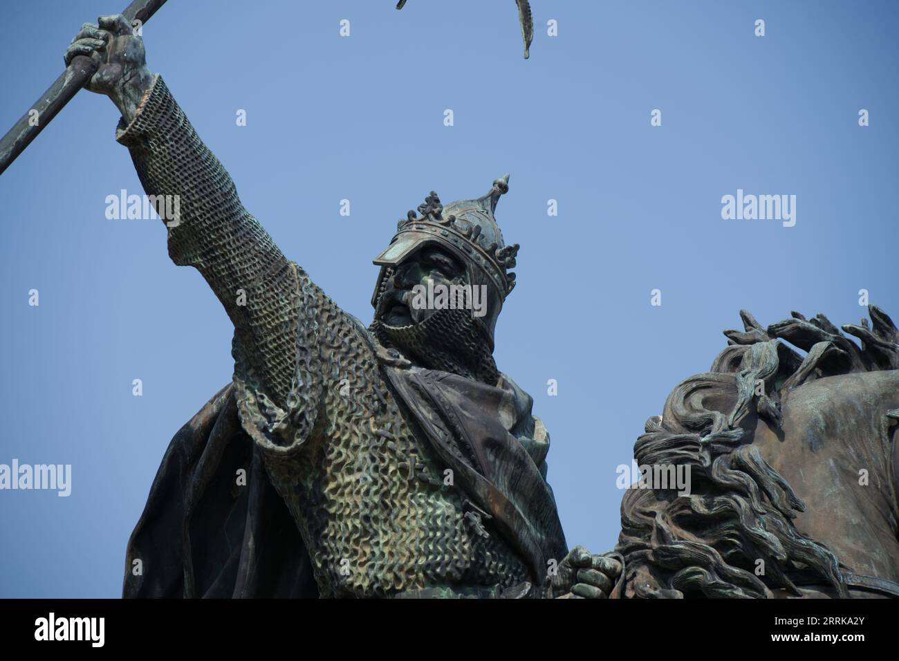 Equestrian statue of William the Conqueror, Falaise France Stock Photo