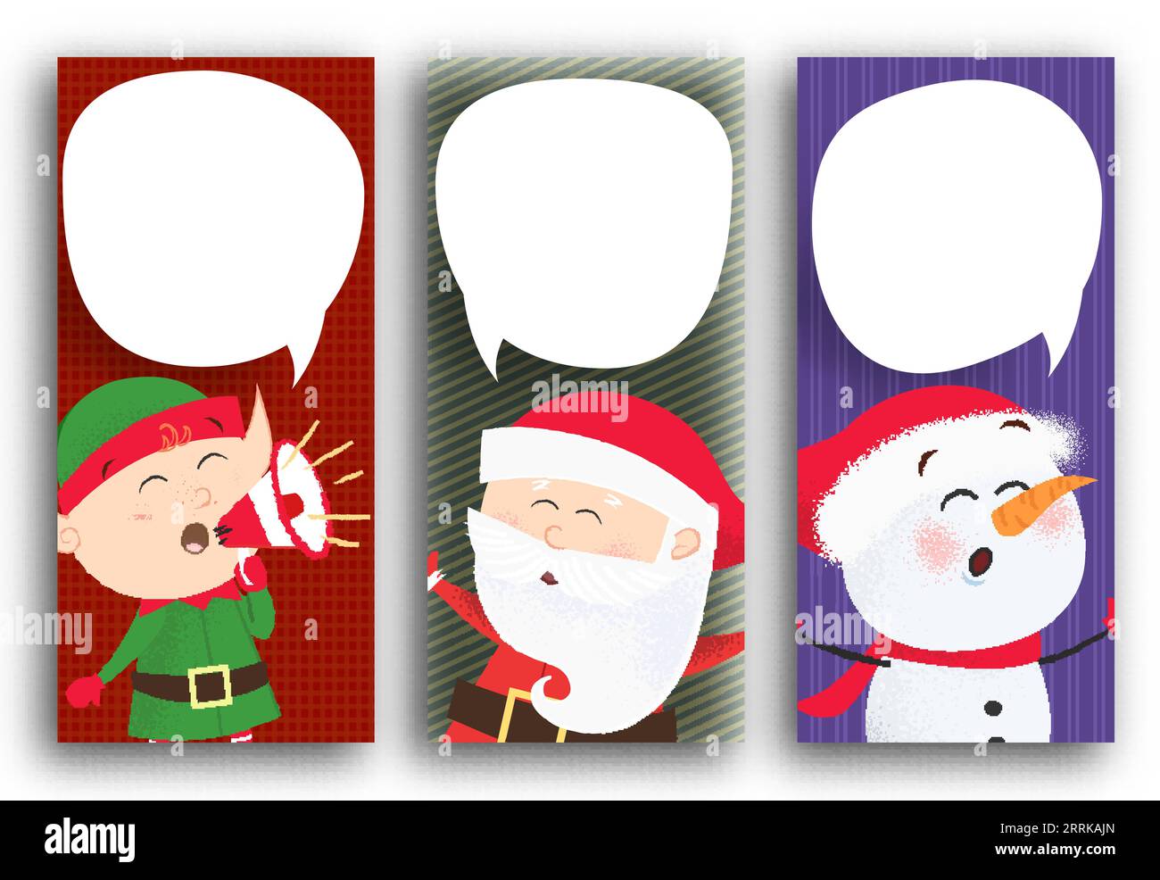 Poster design with singing Christmas characters Stock Vector