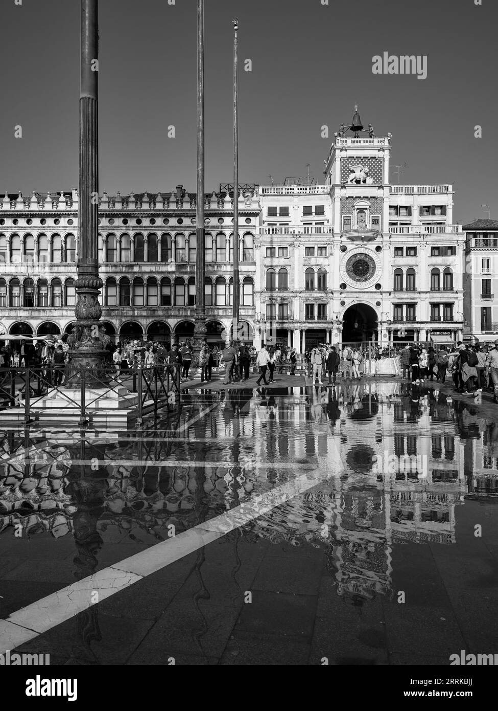 Aqua Alta in St. Mark's Square, Venice, Stock Photo