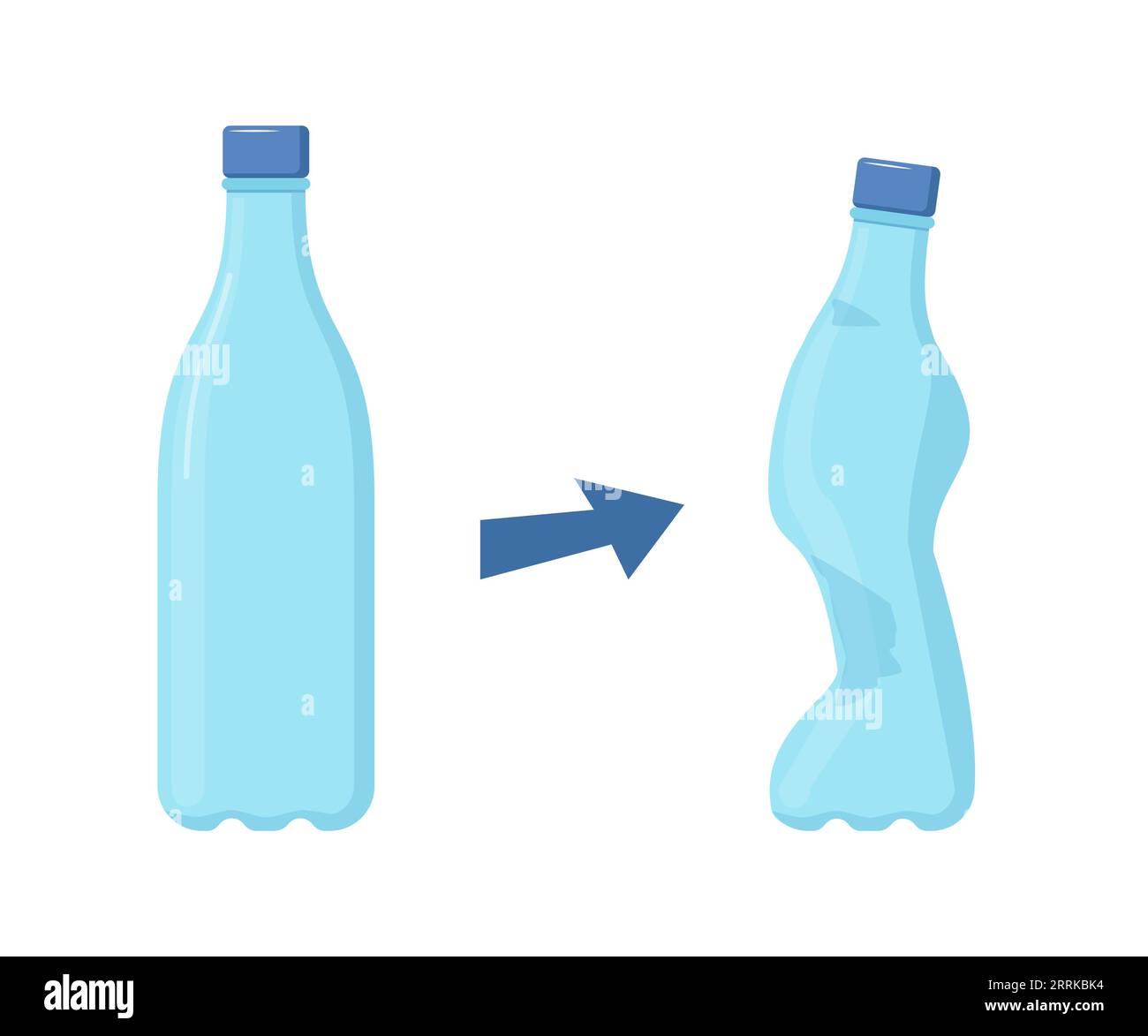 Crumpled plastic bottle. Plastic trash. Garbage recycle concept. Vector illustration Stock Vector