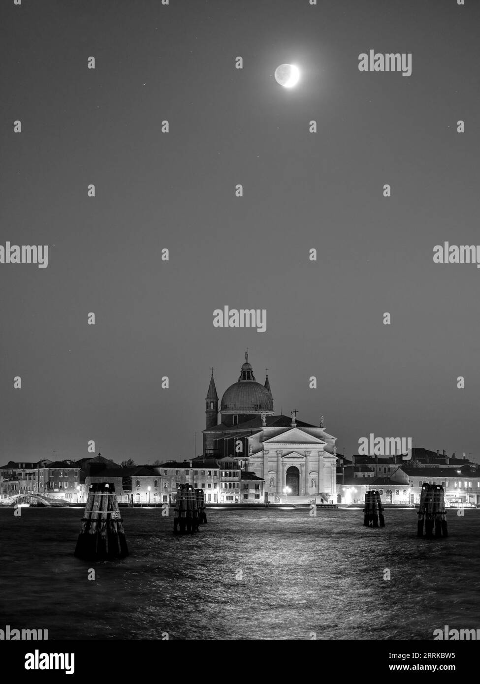 View over the lagoon to Il Redentore, Venice, Stock Photo