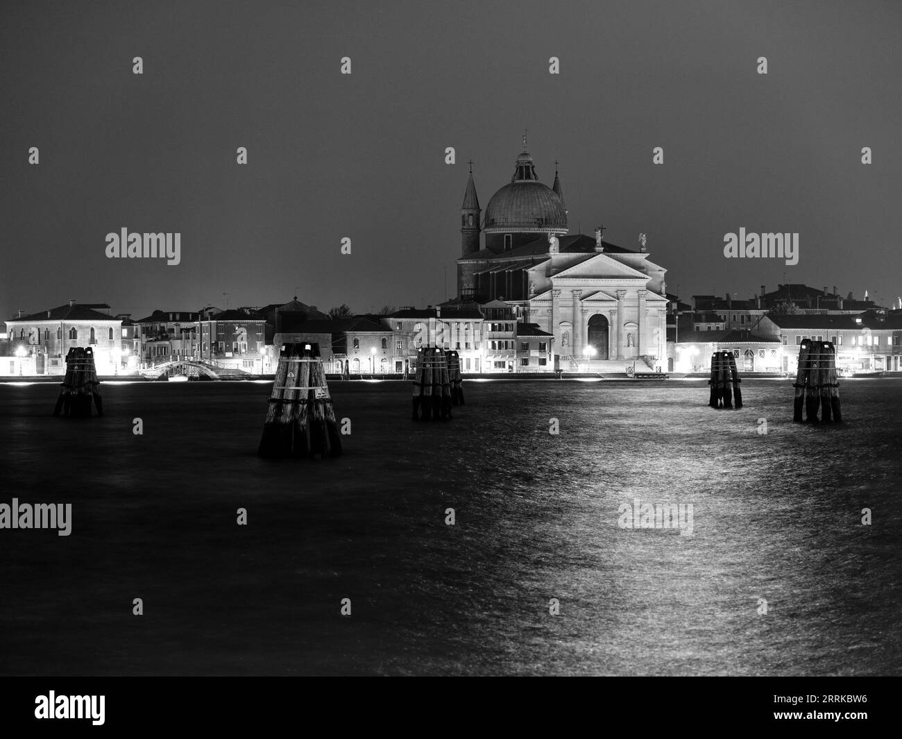 View over the lagoon to Il Redentore, Venice, Stock Photo