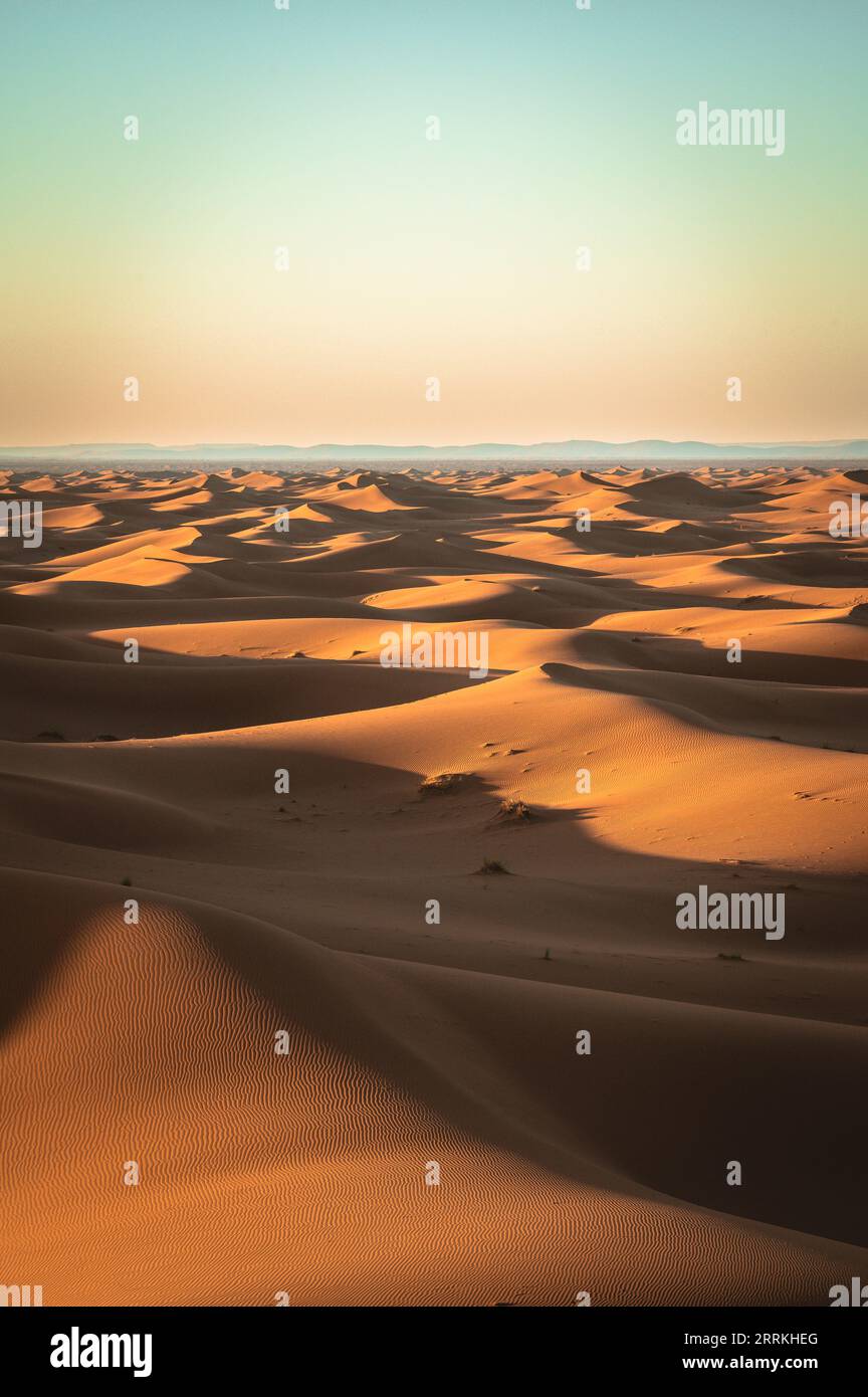 Sand dunes in the sahara desert at sunrise hi-res stock photography and ...