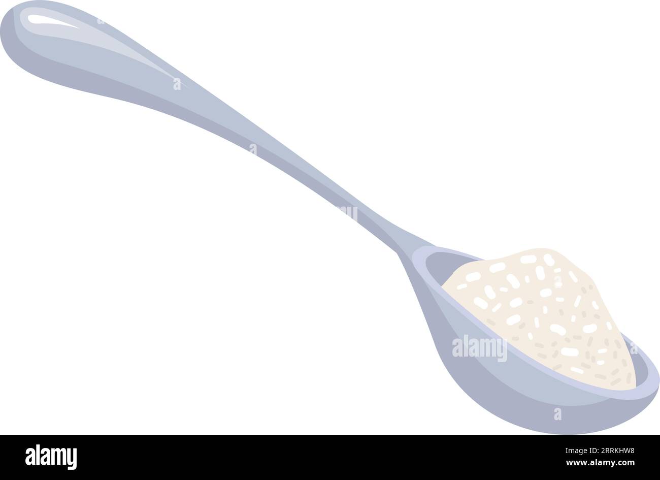 Spoon with sugar cartoon icon. Cooking ingredient isolated on white