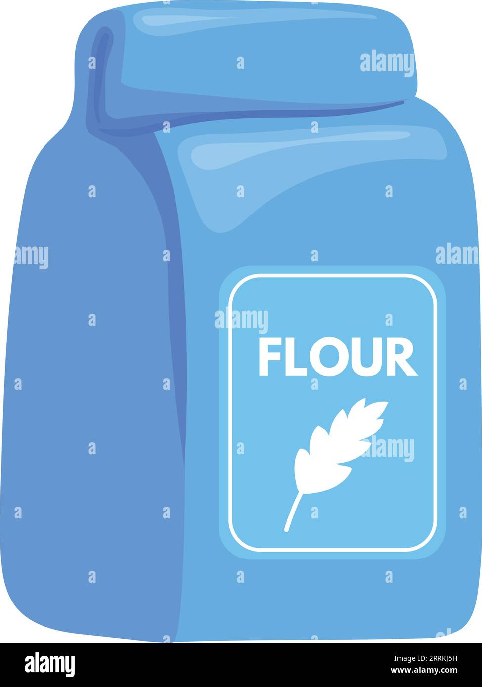 Flour bag cartoon icon. Baking ingredient package isolated on white background Stock Vector
