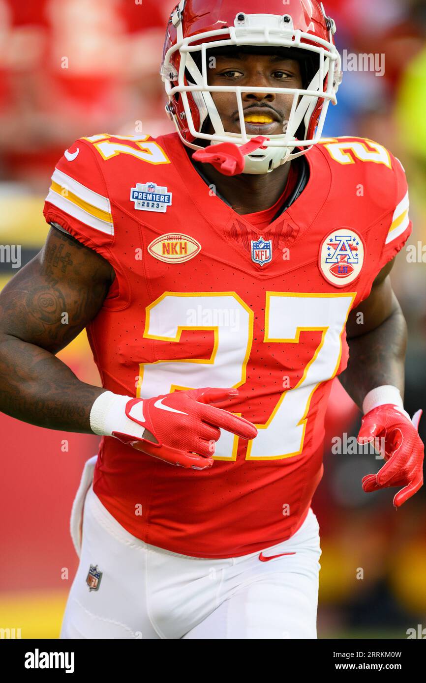 Kansas City Chiefs safety Chamarri Conner (27) stretches during the NFL  football team's organized team activities Wednesday, May 24, 2023, in Kansas  City, Mo. (AP Photo/Charlie Riedel Stock Photo - Alamy