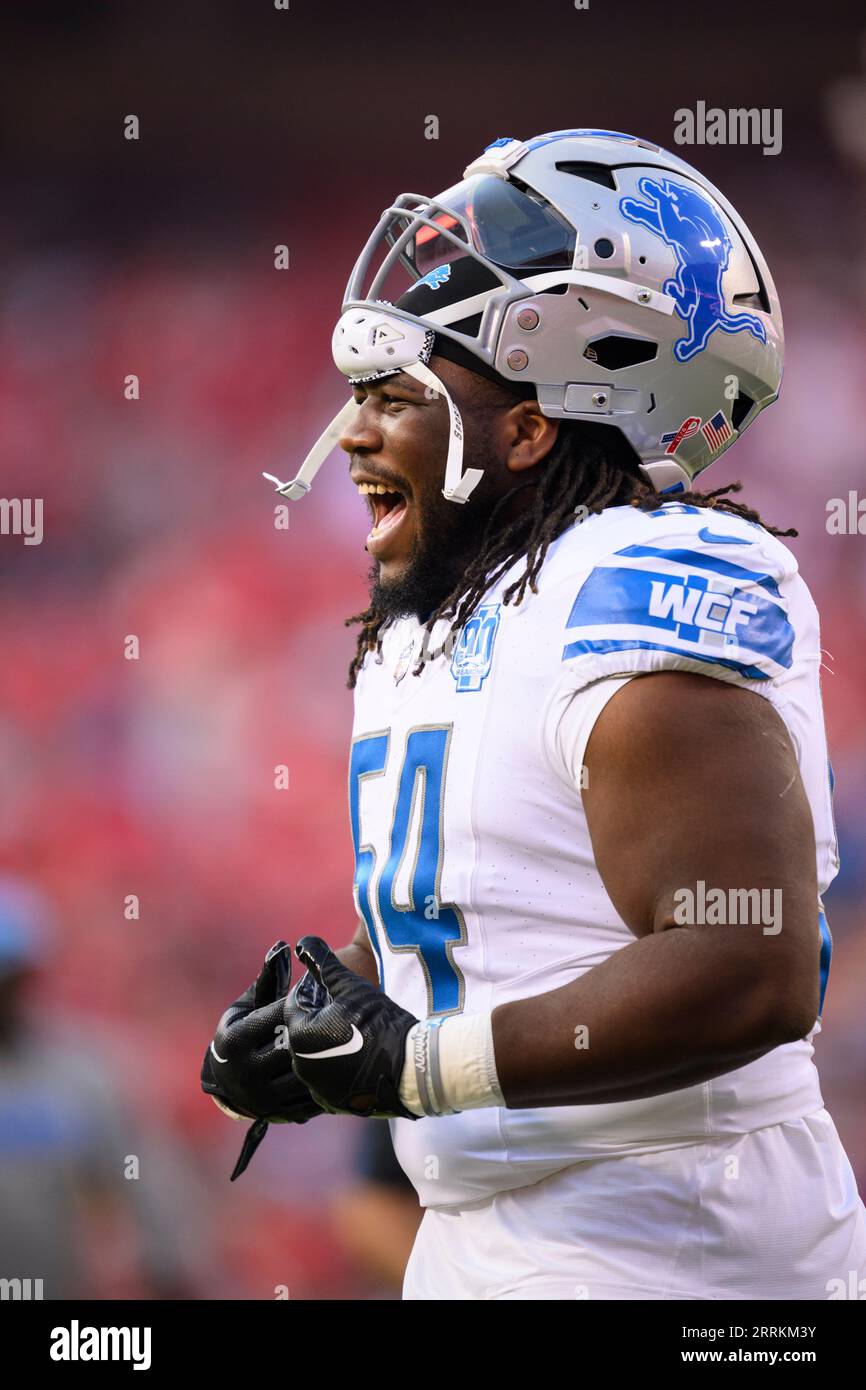 Detroit Lions defensive tackle Alim McNeill (54) during the second half of  an NFL football game against the Seattle Seahawks, Sunday, Oct. 2, 2022, in  Detroit. (AP Photo/Duane Burleson Stock Photo - Alamy