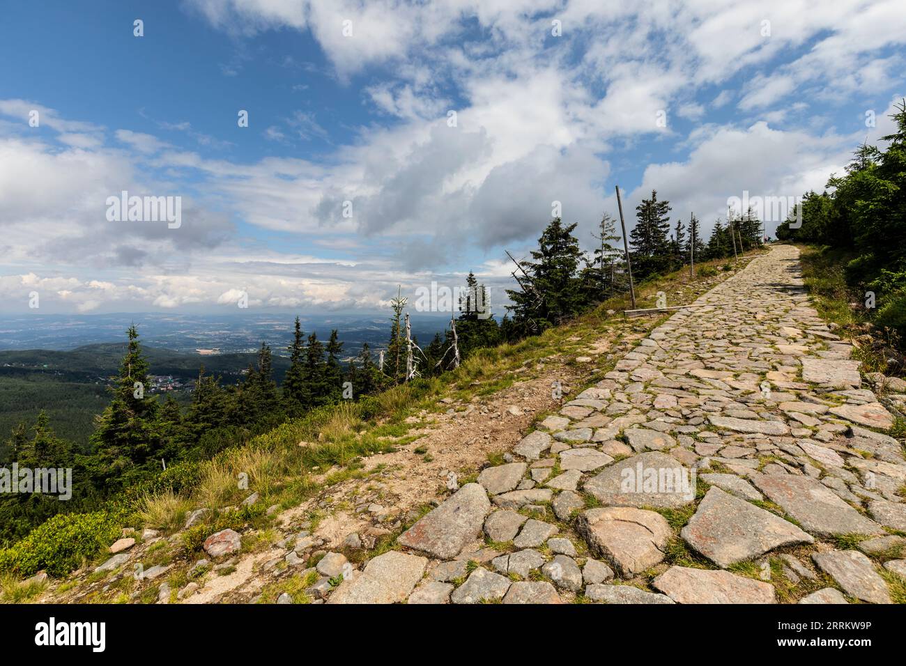 Europe, Poland, Lower Silesia, Giant Mountains, mountain trail near Sniezka Stock Photo