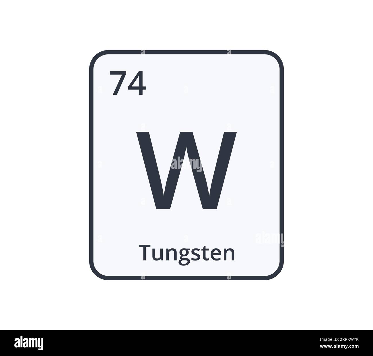 Tungsten Chemical Symbol. Graphic for Science Designs. Vector