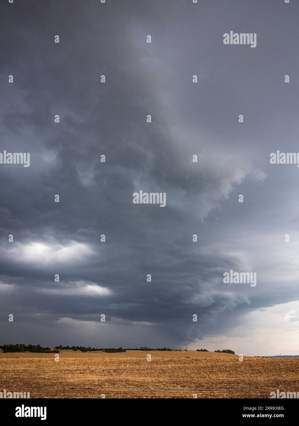 Thunderstorm cell over Thuringia. Stock Photo
