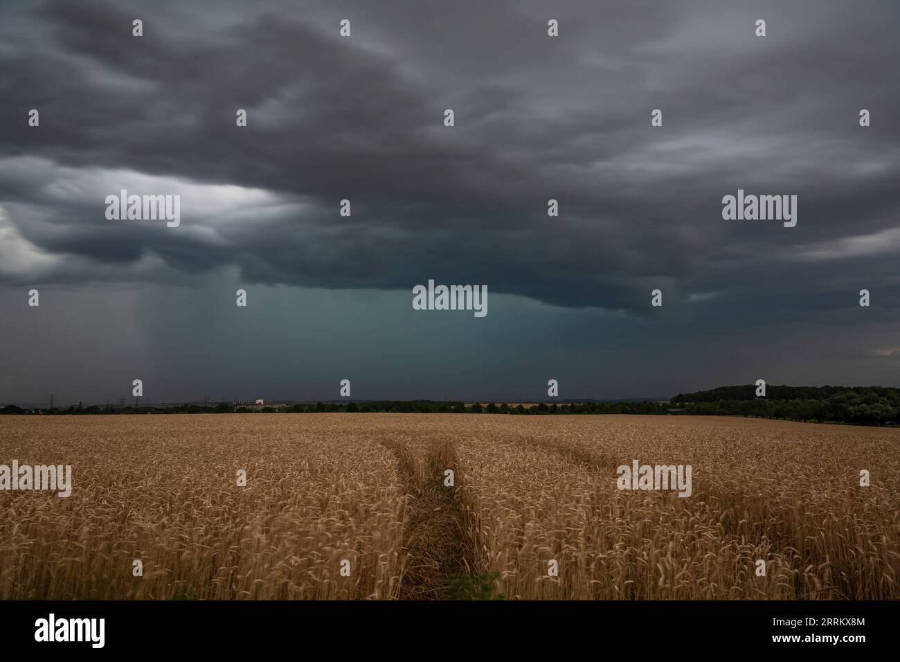 Thunderstorm cell over Thuringia. Stock Photo