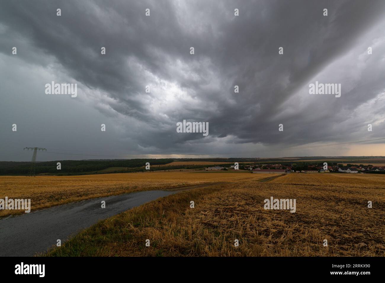 Thunderstorm cell over Thuringia. Stock Photo