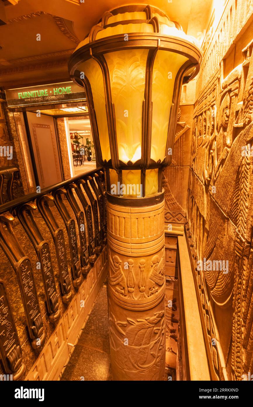 England, London, Knightsbridge, Harrods, The Egyptian Staircase Stock Photo