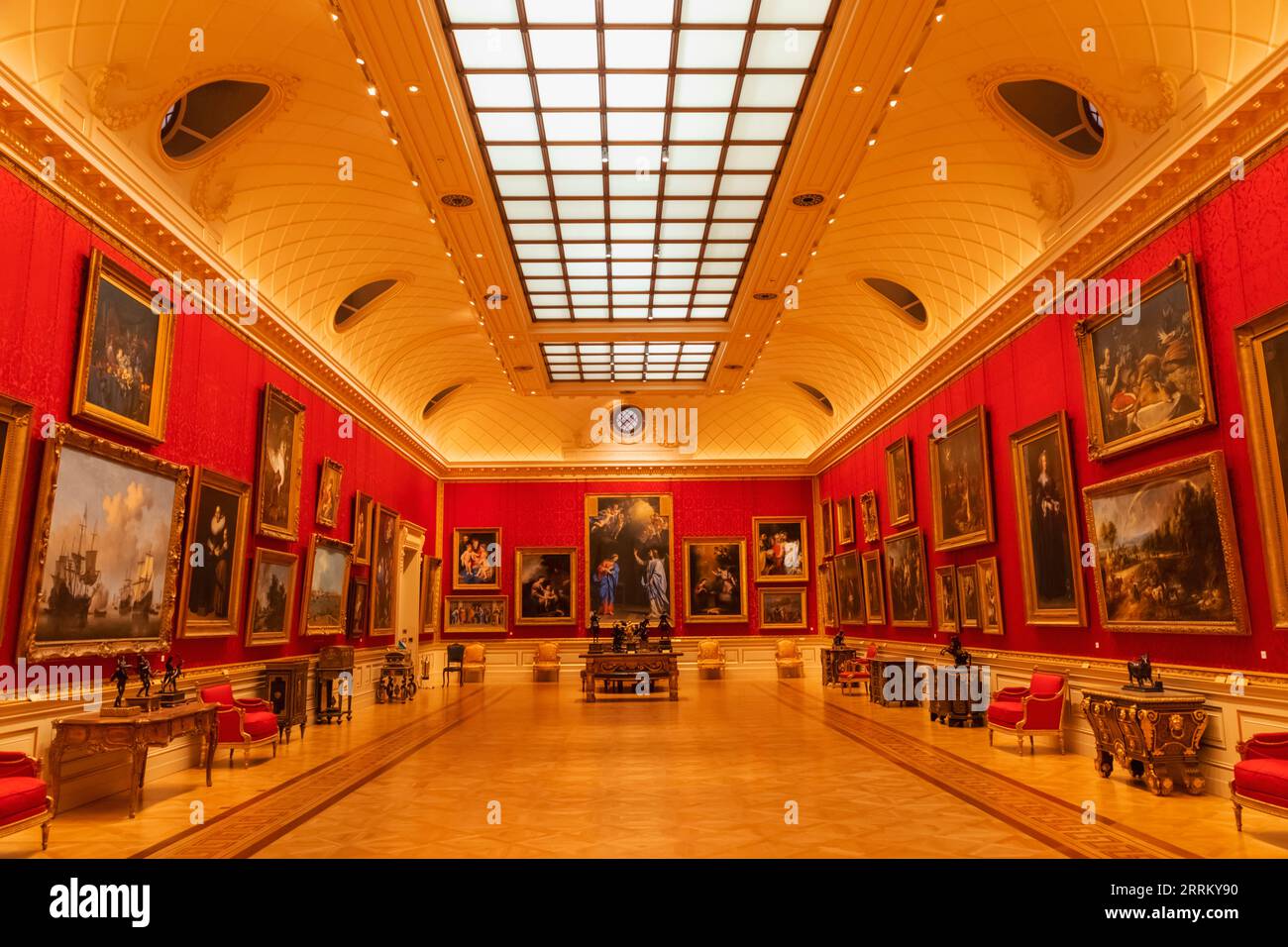 England, London, Heartford House, The Wallace Collection Museum, Interior View of The Great Gallery Stock Photo