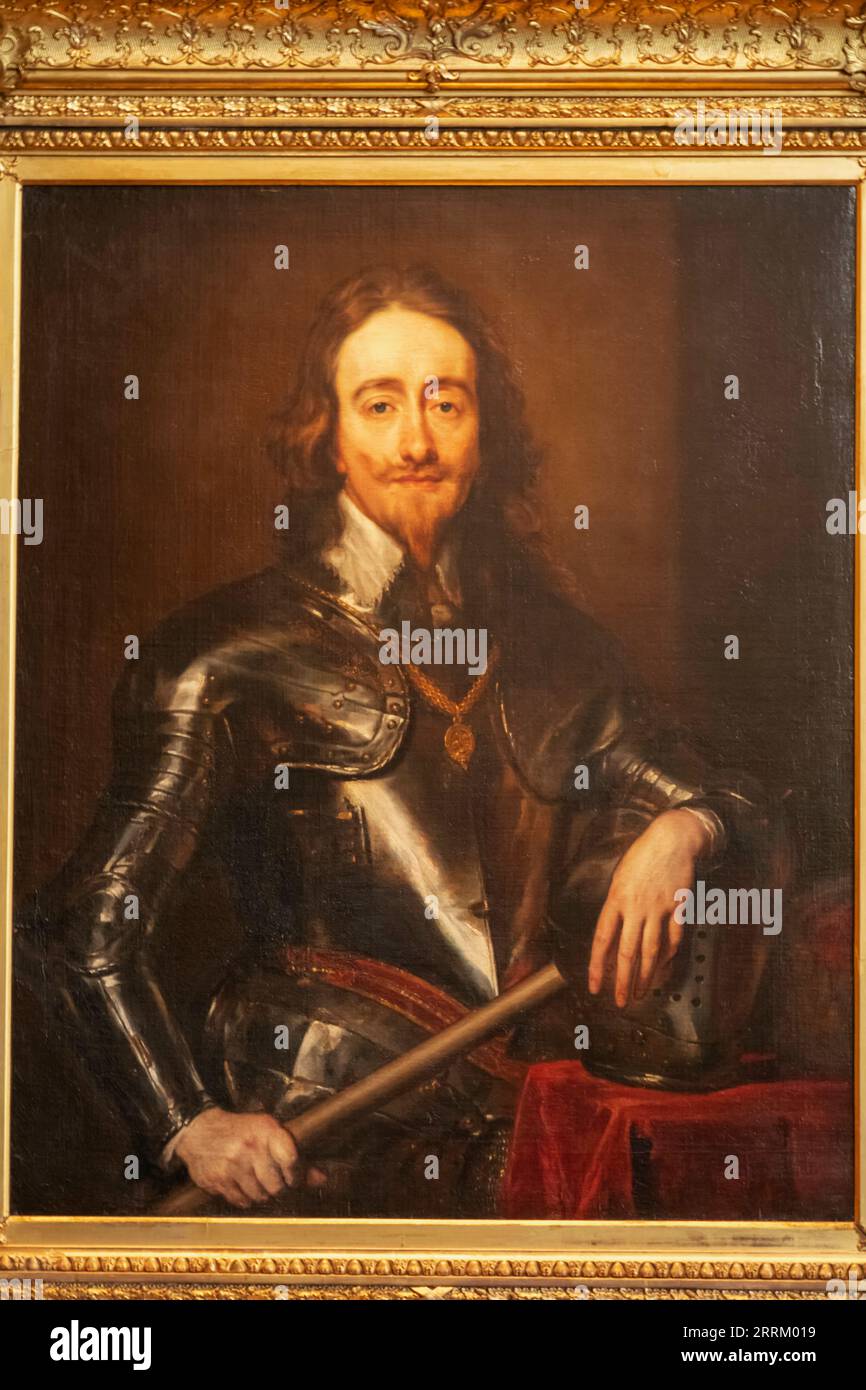 England, Sussex, West Sussex, Arundel, Arundel Castle, Portrait of King Charles I (1600-1649) by Van Dyke Stock Photo