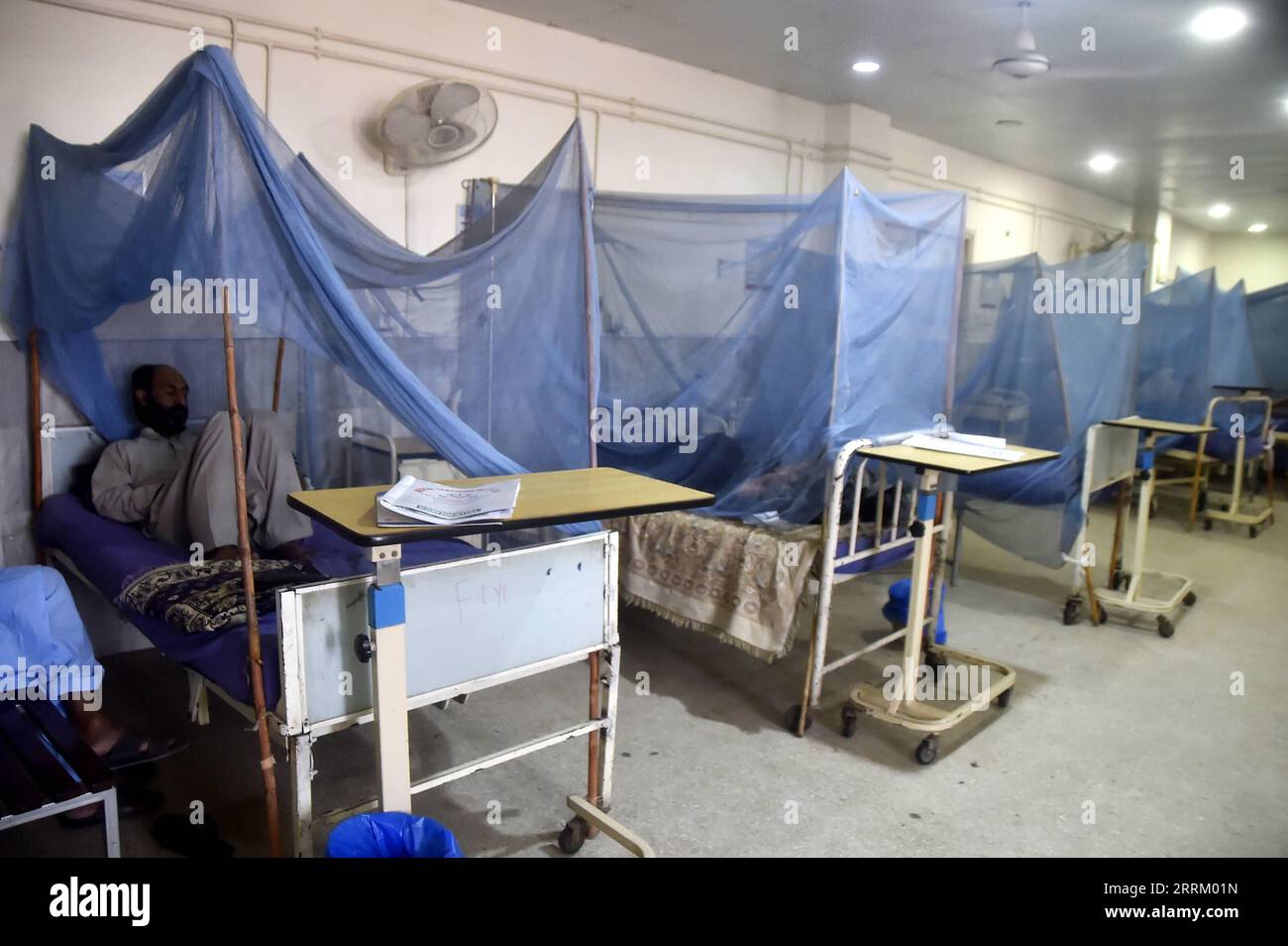 220923 -- PESHAWAR PAKISTAN, Sept. 23, 2022 -- Patients infected with dengue fever are treated inside mosquito nets at a hospital in Peshawar, Pakistan, on Sept. 23, 2022. Dengue rampage continues in Pakistan with over 1,000 new cases reported. Photo by /Xinhua PAKISTAN-PESHAWAR-DENGUE SaeedxAhmad PUBLICATIONxNOTxINxCHN Stock Photo