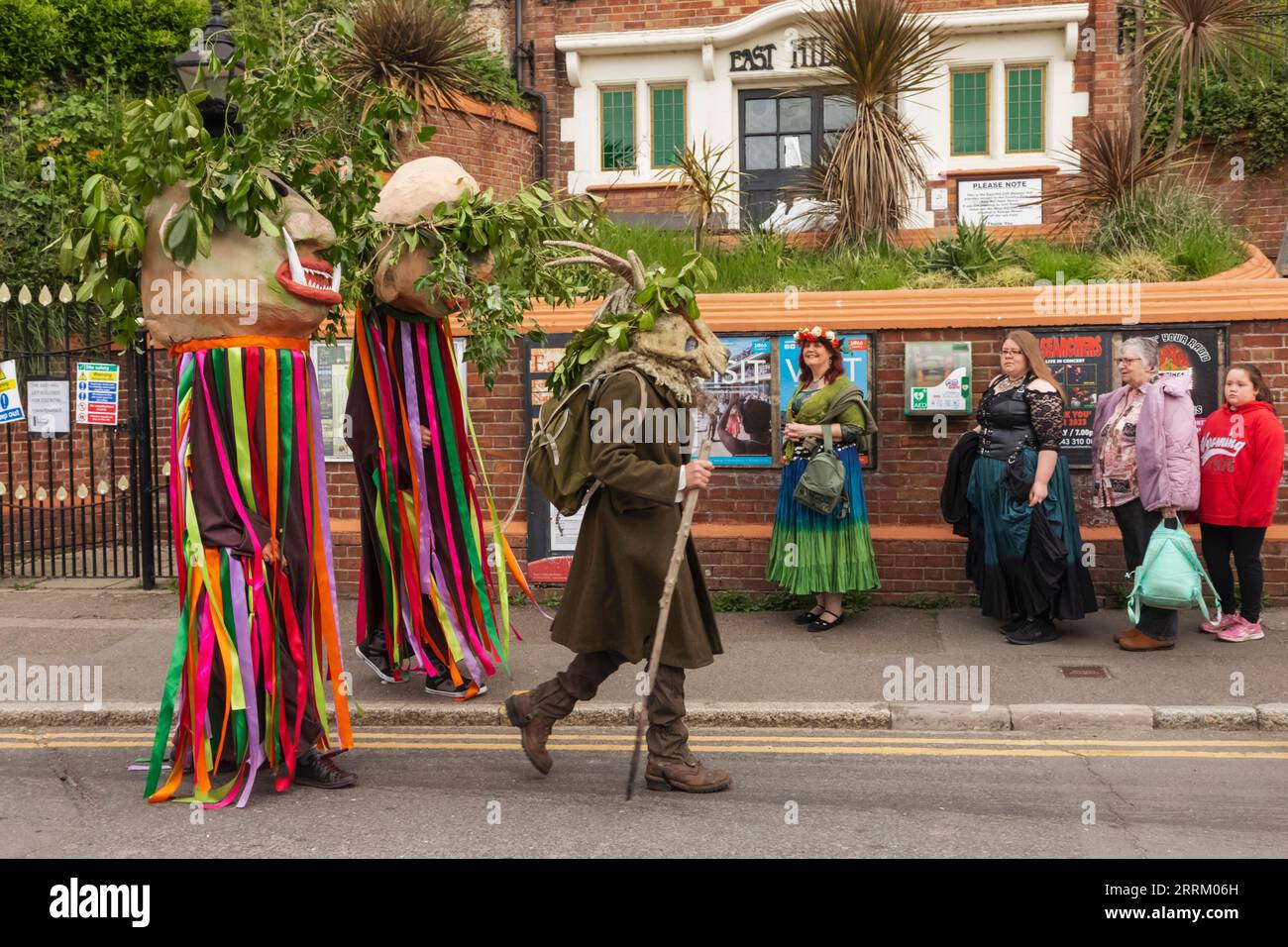 England, Sussex, East Sussex, Hastings, The Old Town, Participants in The Annual Jack in The Green Festival Stock Photo