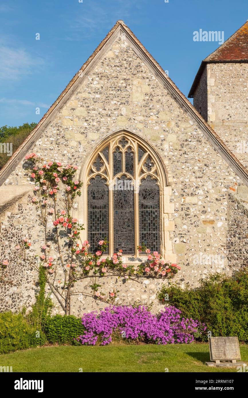 England, Sussex, East Sussex, Eastbourne, East Dean Village, St Simon and St Jude's Church Stock Photo