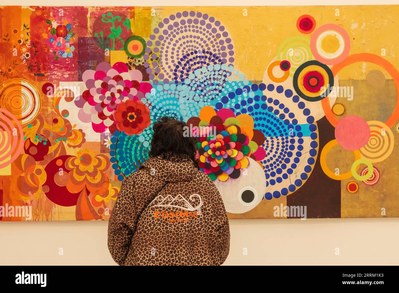 England, Kent, Margate, Turner Contemporary Art Gallery, Interior View of Artwork by Brazilian Artist Beatriz Milhazes Stock Photo