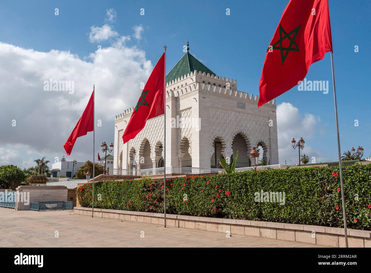 Iconic mausoleum of the Moroccan kings Hassan II. and Mohammed V. at ...