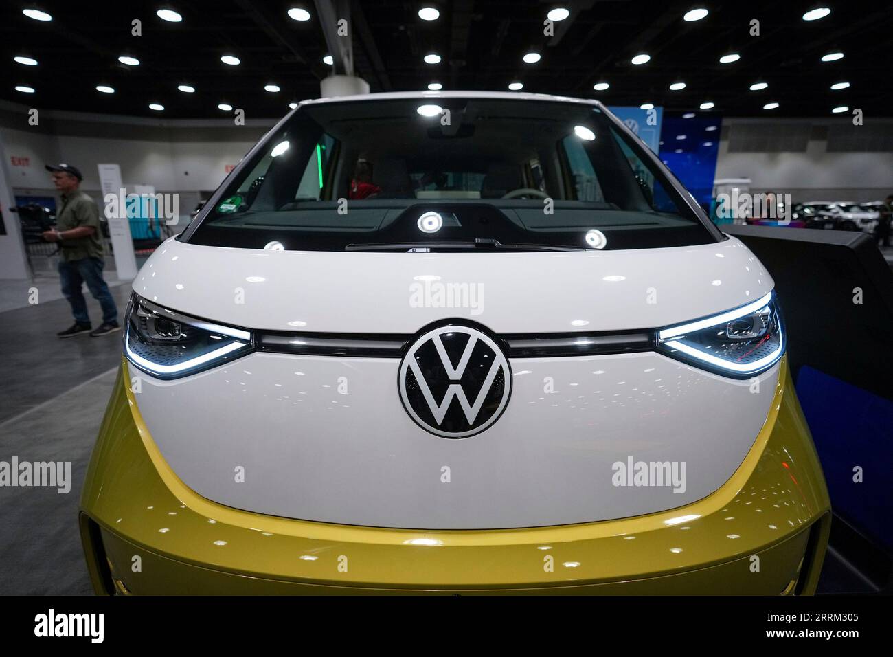 A Volkswagen ID.Buzz electric minivan is seen at Fully Charged