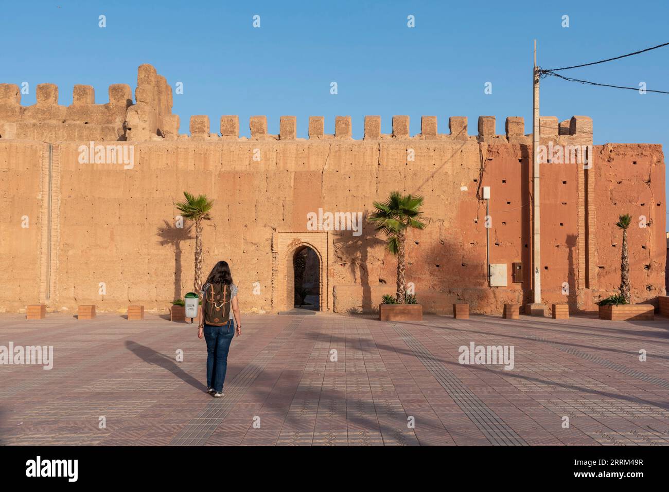Scenic city wall of ancient Moroccan Taroudannt, North Africa Stock Photo