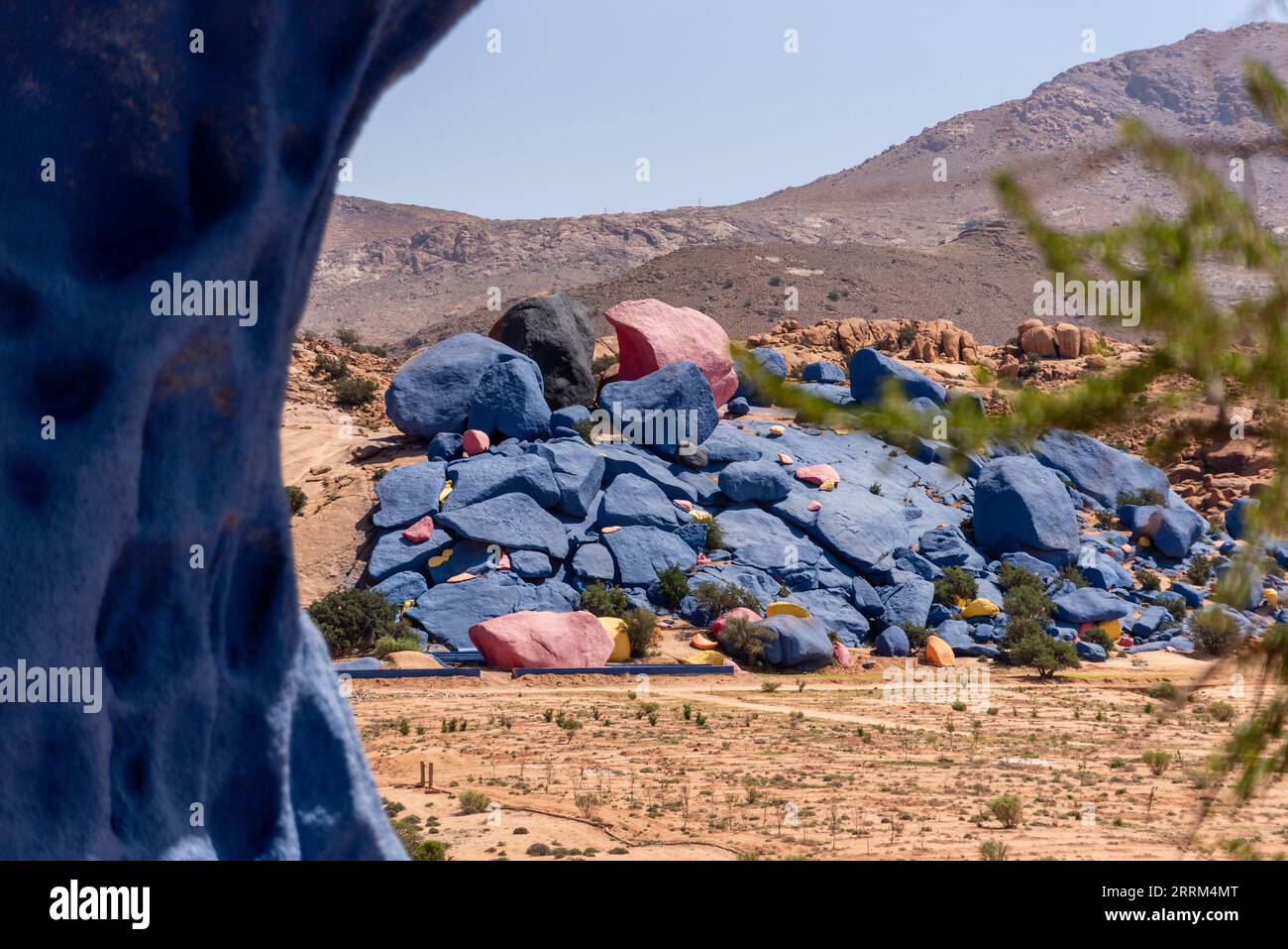 Famous painted rocks in the Tafraoute valley in South Morocco Stock Photo