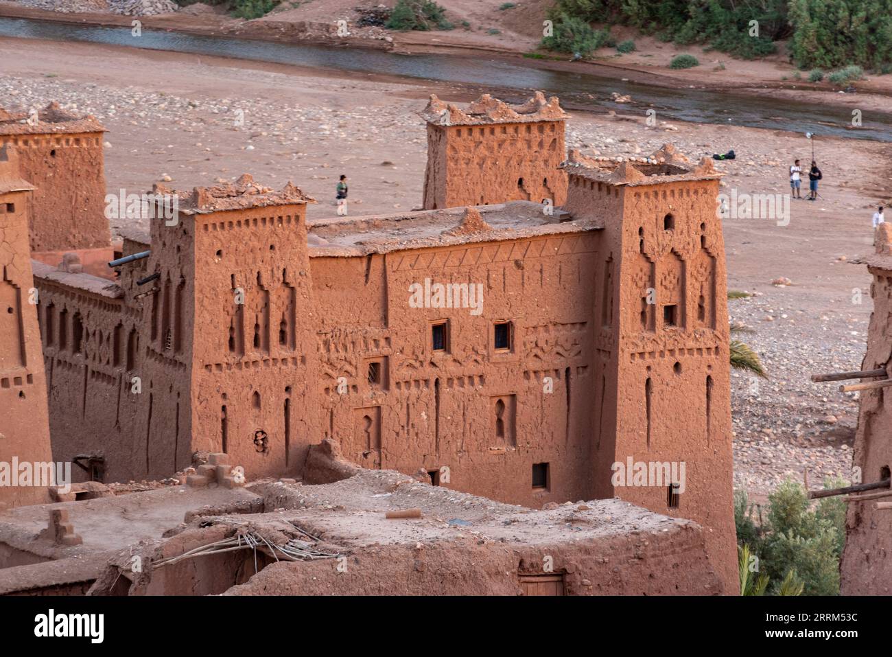 Scenic historic clay houses in the ancient UNESCO town of Ait Ben Haddou in Morocco Stock Photo