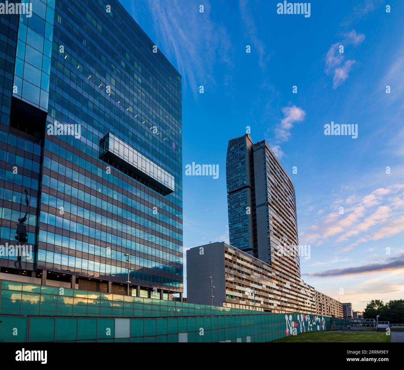 Vienna, Saturn Tower (left), apartment building Mischek Tower, in