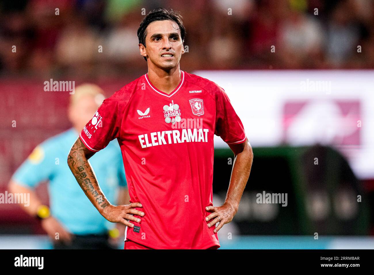 Enschede, Netherlands. 08th Sep, 2023. ENSCHEDE, NETHERLANDS - SEPTEMBER 8: Bryan Ruiz of FC Twente 2010 & 2011 looks on during the Farewell match of Wout Brama between FC Twente 2010 & 2011 and Wouts All Stars at De Grolsch Veste on September 8, 2023 in Enschede, Netherlands. (Photo by Patrick Goosen/Orange Pictures) Credit: Orange Pics BV/Alamy Live News Stock Photo