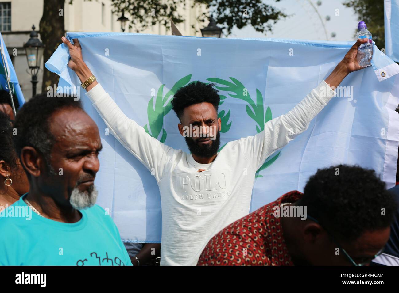 London, UK. 08 September 2023. Eritreans protest outside Downing Street