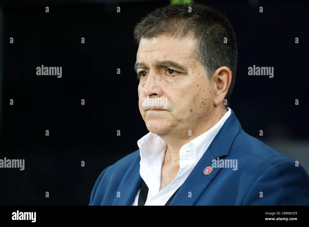 Costa Rica's head coach, Luis Fernando Suarez during the international friendly match at St. James' Park, Newcastle upon Tyne. Picture date: Friday September 8, 2023. Stock Photo