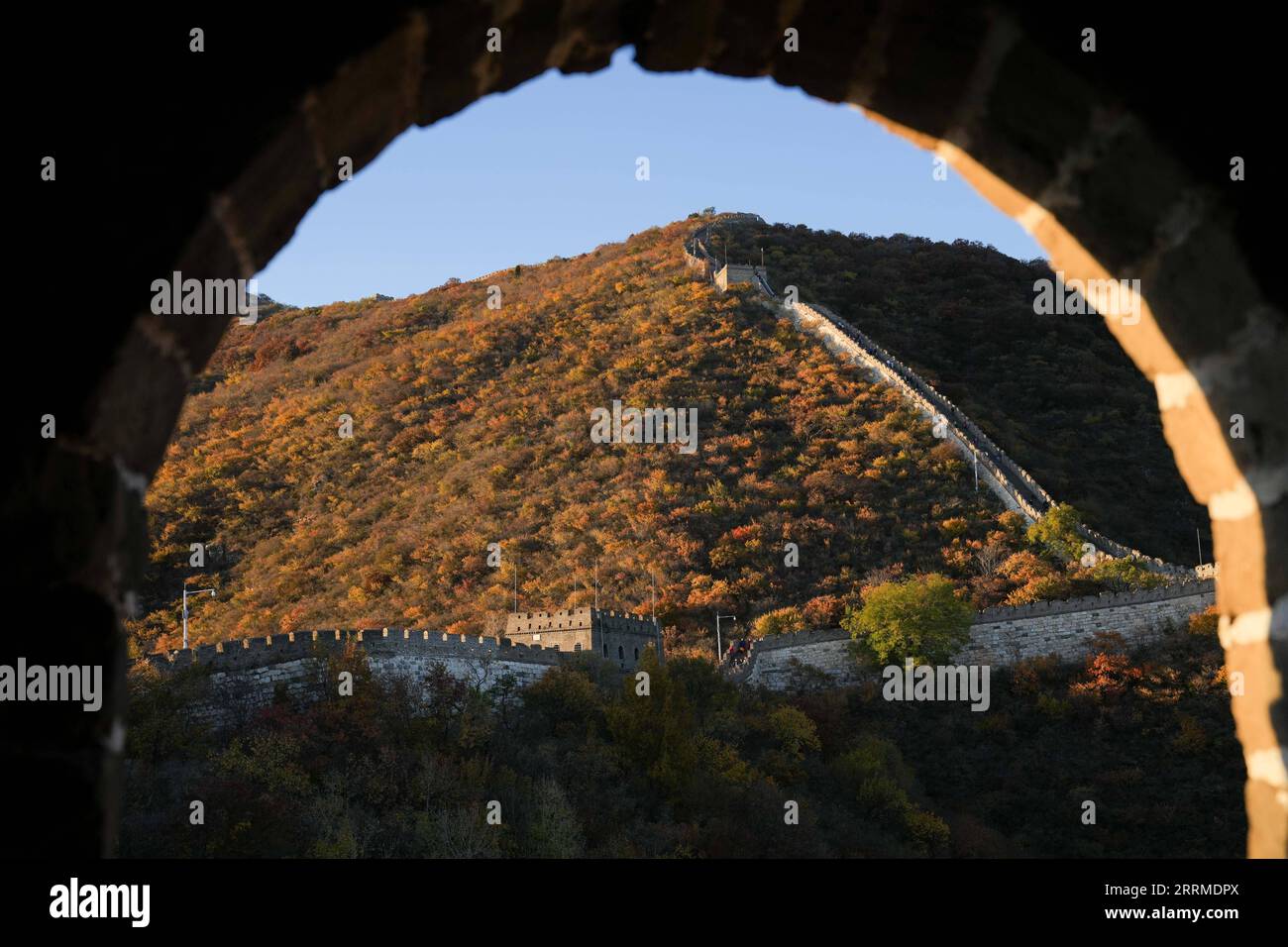 221023 -- BEIJING, Oct. 23, 2022 Xinhua -- This photo taken on Oct. 22, 2022 shows the scenery of the Mutianyu section of the Great Wall in Beijing, capital of China. Xinhua/Ju Huanzong Beijing CHINA Weather & Environment conservation & Disasters & Accidents xx *** 221023 BEIJING, Oct 23, 2022 Xinhua This photo taken on Oct 22, 2022 shows the scenery of the Mutianyu section of the Great Wall in Beijing, capital of China Xinhua Ju Huanzong Beijing CHINA Weather Environment conservation Disasters Accidents xx, PUBLICATIONxNOTxINxDENxNORxSWExFIN Copyright: xJuxHuanzongx CHINA-BEIJING-GREAT WALL-M Stock Photo