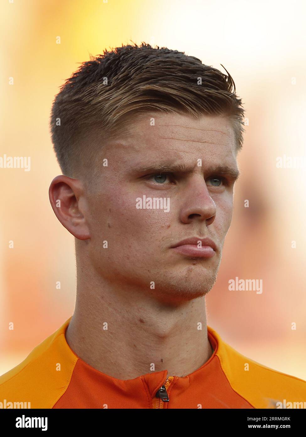 WAALWIJK - Holland U21 goalkeeper Calvin Raatsie during the European Championship Qualifying match in group C between the Netherlands O21 and Moldova O21 at the Mandemakers Stadium on September 8, 2023 in Waalwijk, the Netherlands. ANP BART STOUTJESDIJK Stock Photo