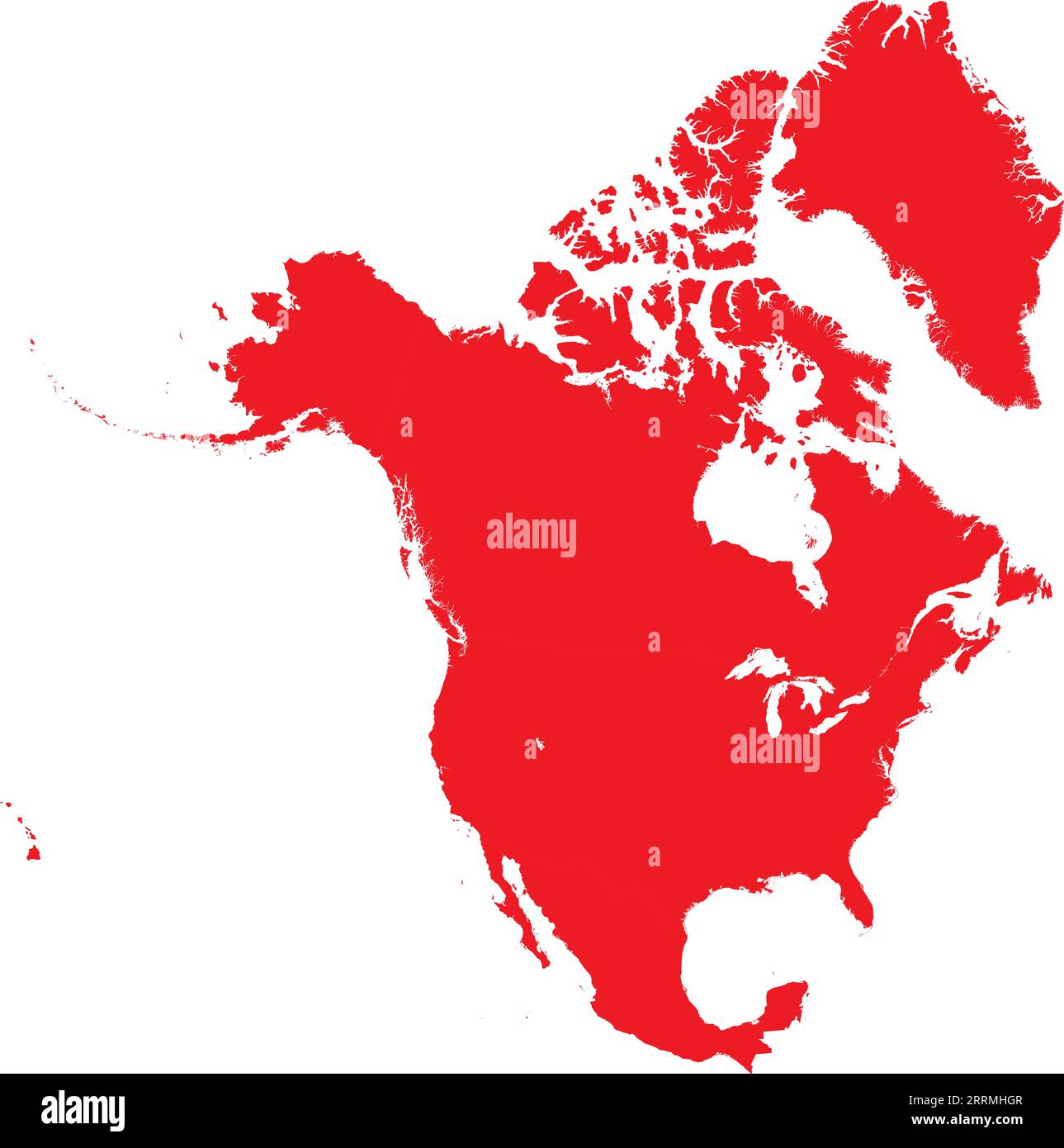RED CMYK color map of NORTH AMERICA - Red Cmyk Color Map Of North America 2RRMHGR