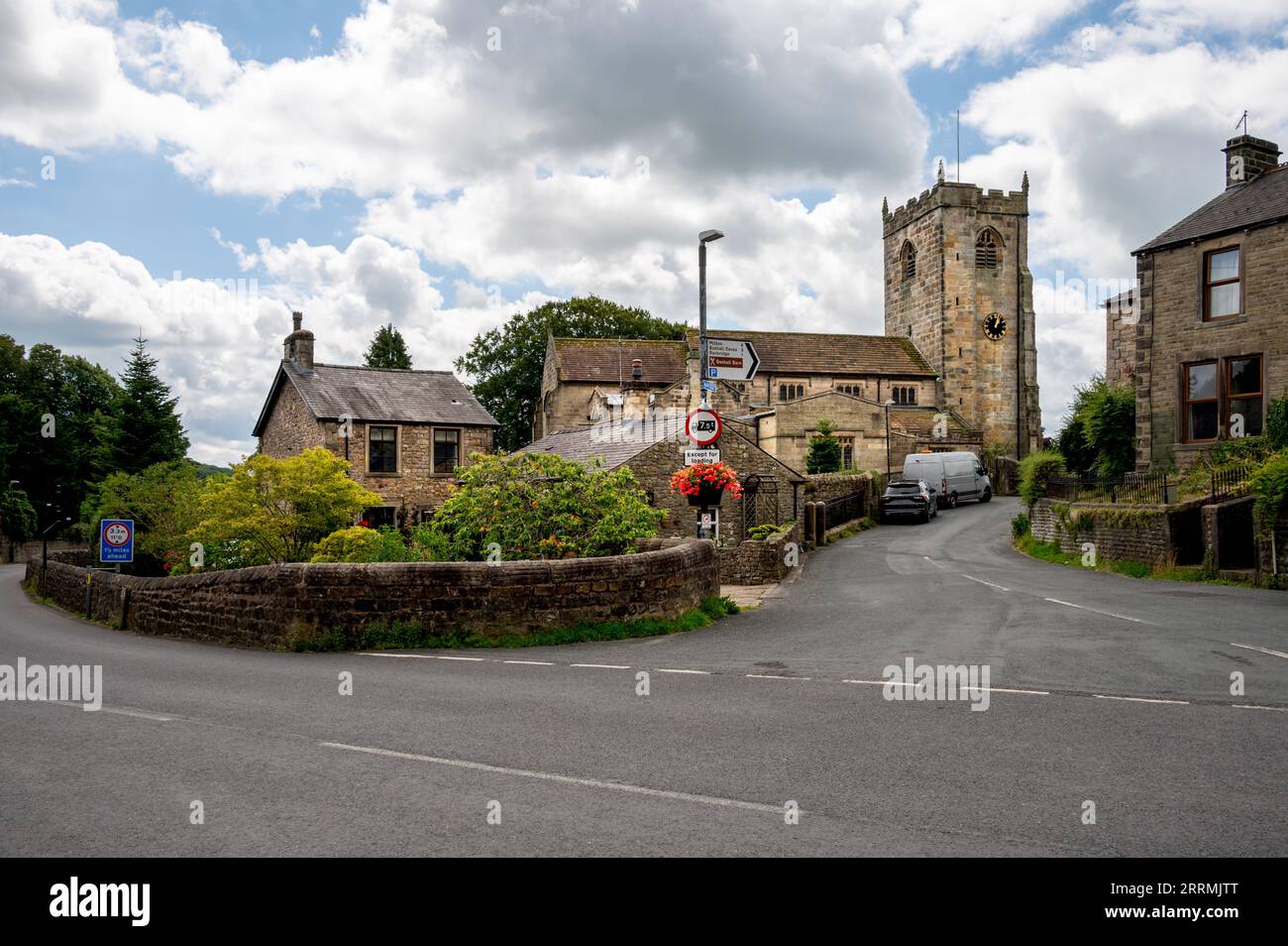 Waddington is a small village, 2 miles (3 km) north-west of Clitheroe in the Ribble Valley, Lancashire, England. Stock Photo