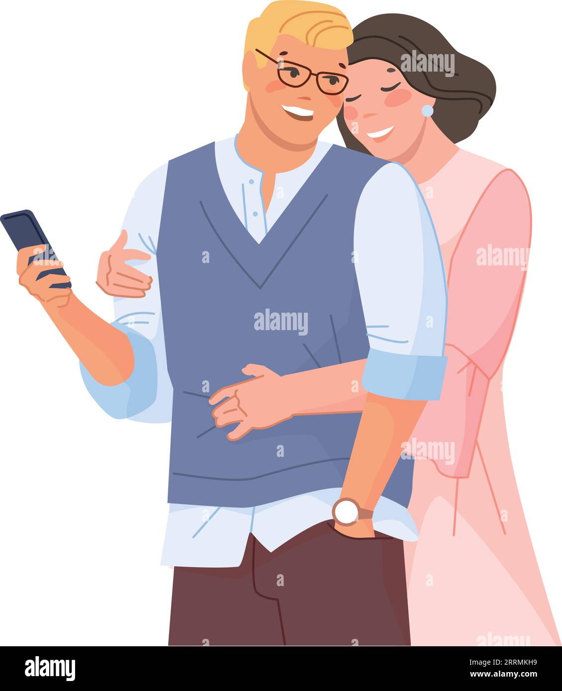 Hugging couple. Happy cuddling man and woman together isolated on white ...