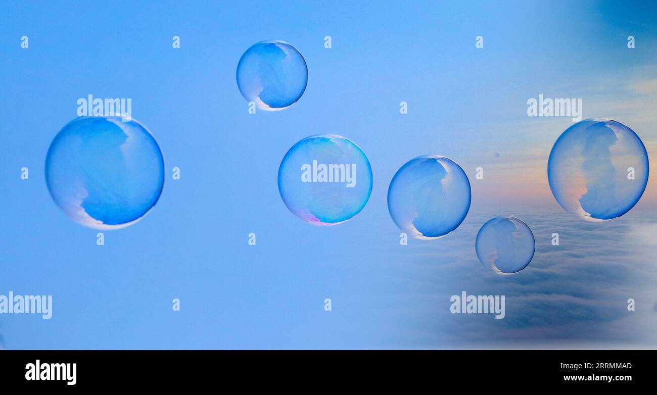 Realistic soap bubble rainbow hi-res stock photography and images - Alamy