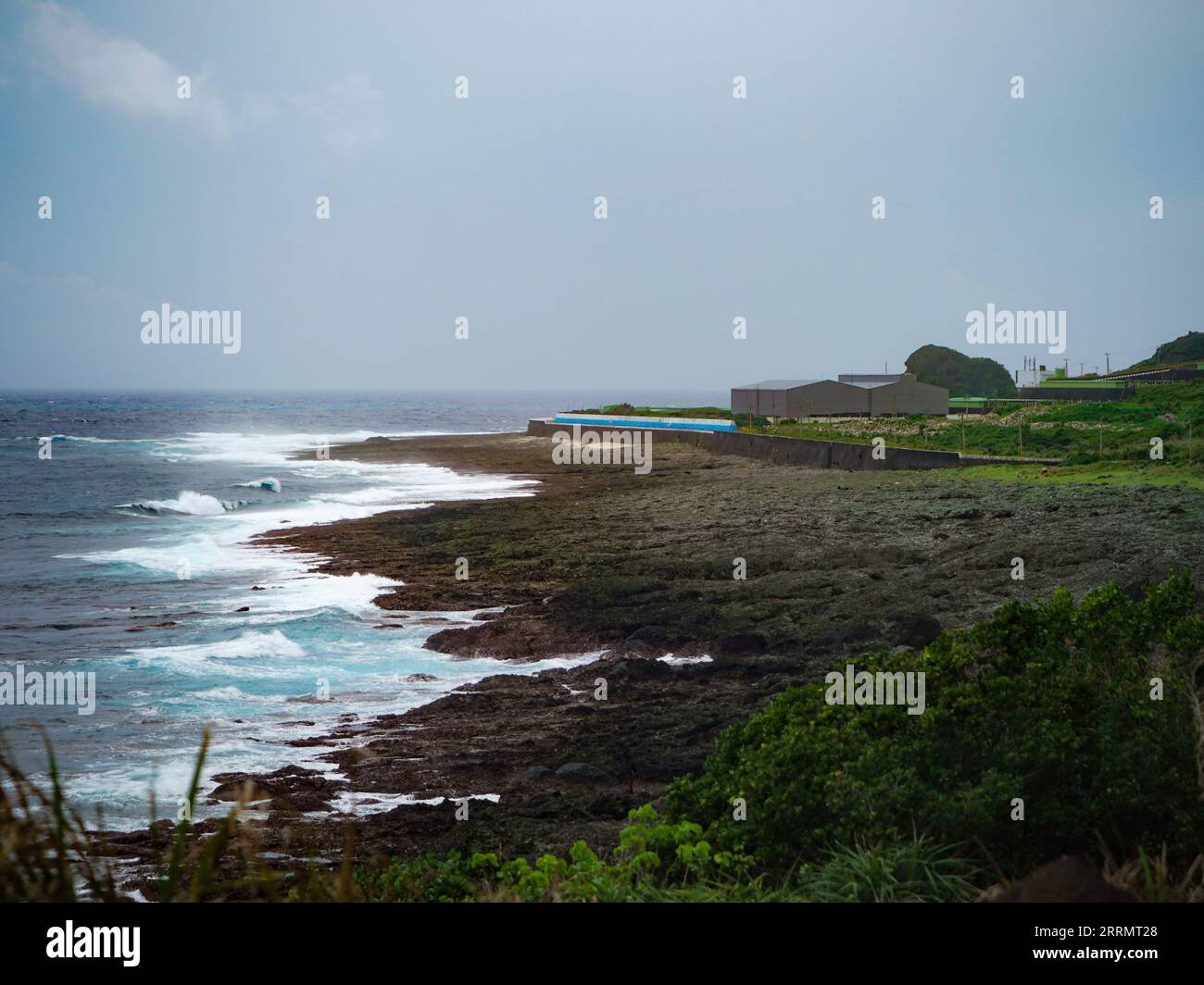 View of the low-level nuclear waste disposal site located at the southern part of Orchid Island. The low-level nuclear waste is located 45 kilometres off the southeastern coast of Taiwan, Orchid Island (Lanyu) has been the country's offshore destination for nuclear waste disposal. The low-level nuclear waste storage facility has been operating since 1982 and it received heavy critics from the aboriginals, Tao (or known as Yami people), as the residents did not provide any consent towards the facility's construction. The indigenous community then received NT@2.55 billion (US$83.6 million) compe Stock Photo