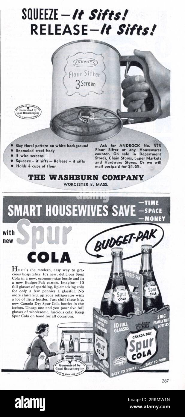 Vintage 'Good Housekeeping' October 1953 issue Advert, USA Stock Photo