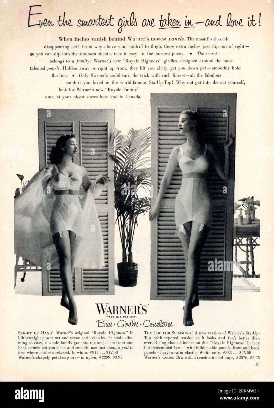  Playtex Fabric-Lined Invisible Girdles 1953 Vintage Antique  Advertisement: Prints: Posters & Prints