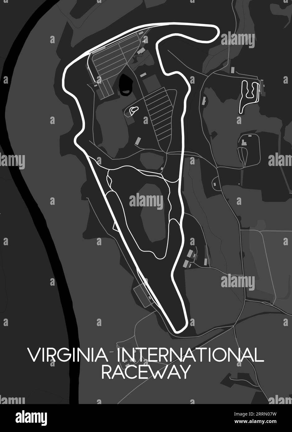 Virginia International Raceway Track Map Stock Vector