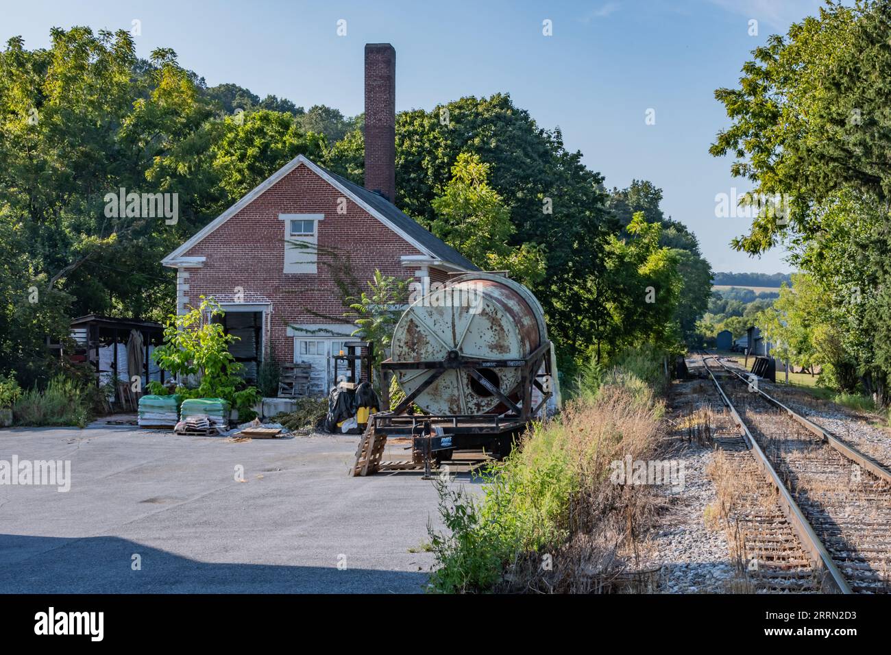 Railroad Depot in Lineboro, Maryland, USA Stock Photo