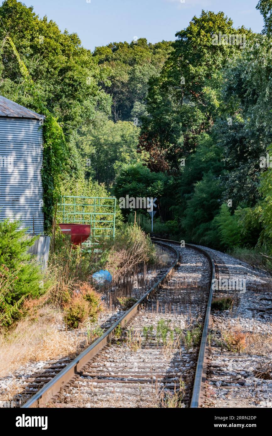 Railroad  Crossing in Lineboro Maryland, Carrol County USA Stock Photo