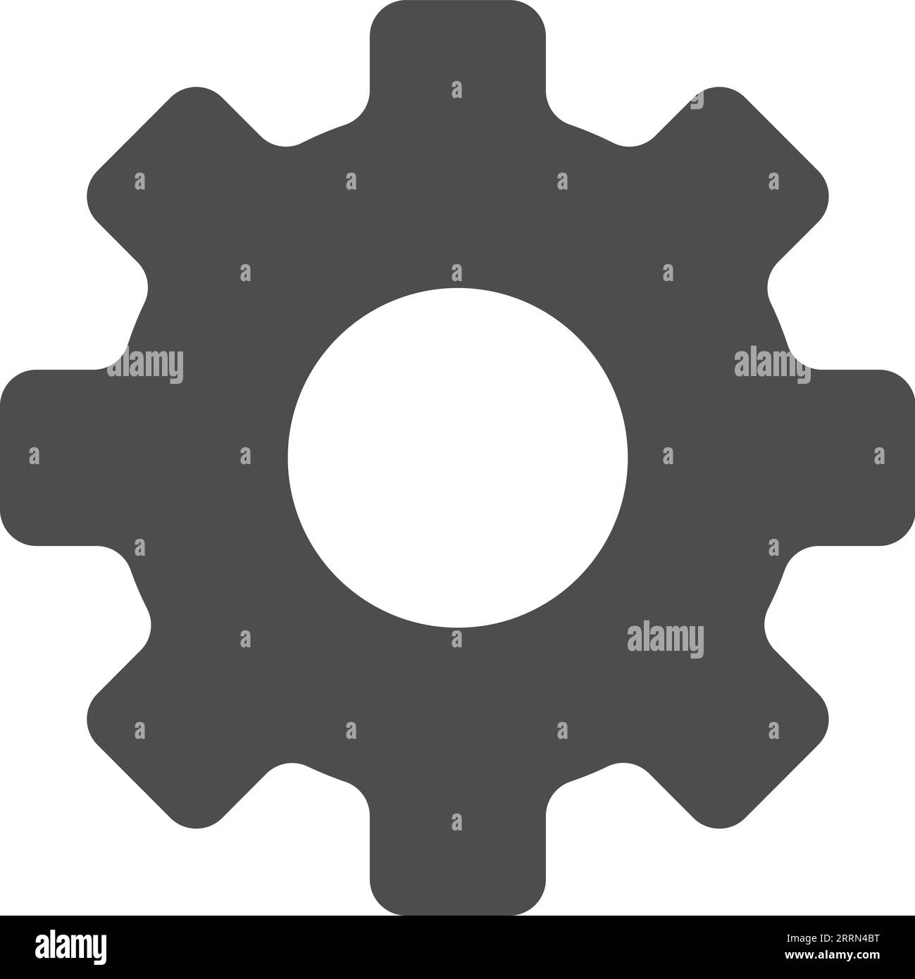 Gear black icon. Process symbol. Settings sign isolated on white background Stock Vector