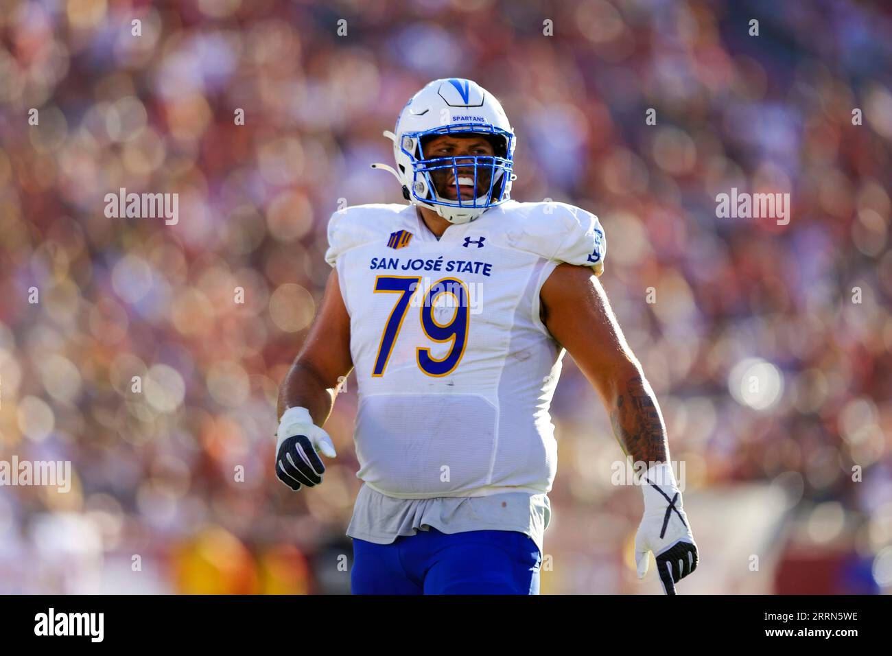 LOS ANGELES, CA AUGUST 26 San Jose State Spartans offensive lineman